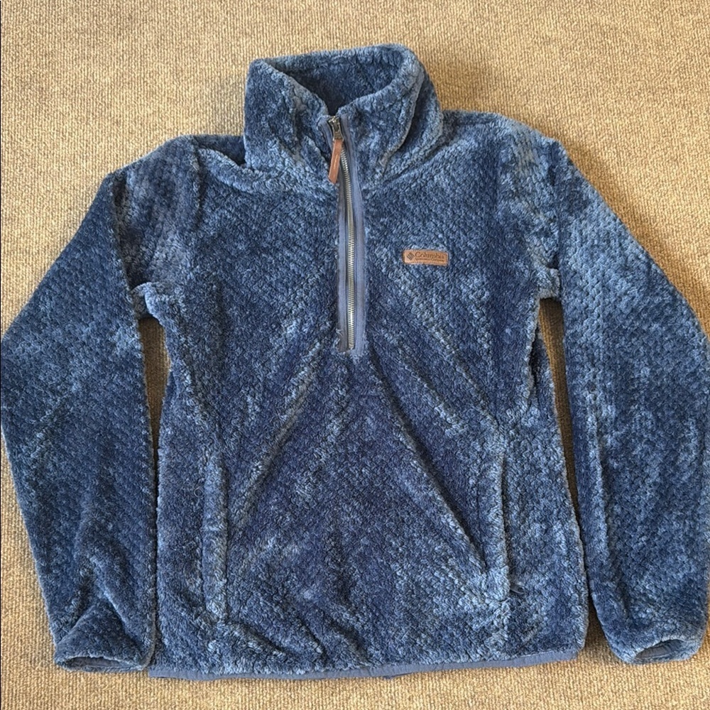 Columbia Jacket Womens Size S Navy Fireside II Sherpa Quarter Zip Fleece